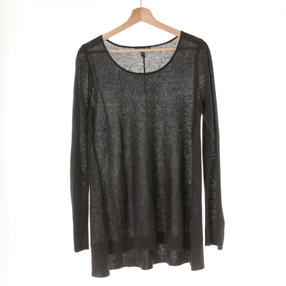 NWOT Eileen Fisher Tencel Wool Alpaca Sweater XS Gray Scoop Luxury Minimalist - Picture 1 of 6